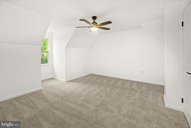 7746 Emerson Burrier Rd, Mount Airy, MD 21771 - additional living space featuring baseboards, carpet flooring, a ceiling fan, and vaulted ceiling