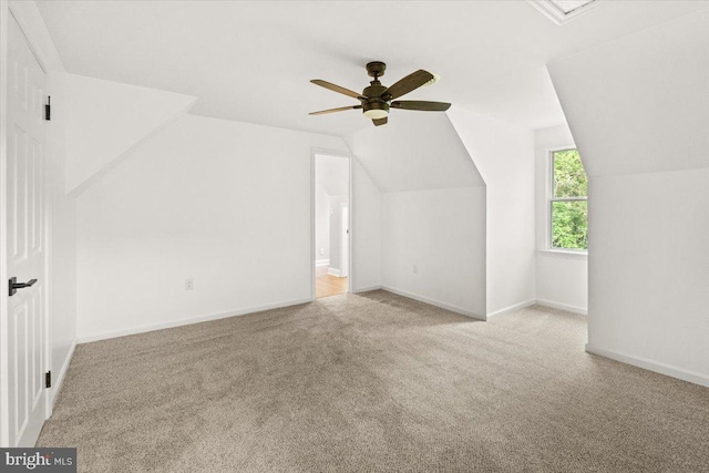 7746 Emerson Burrier Rd, Mount Airy, MD 21771 - bonus room featuring carpet floors, baseboards, a ceiling fan, and vaulted ceiling