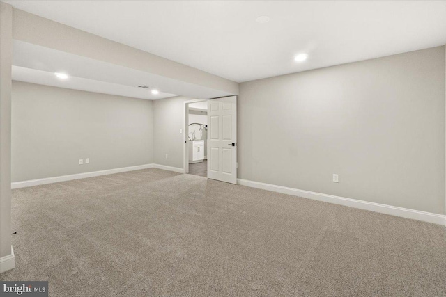7746 Emerson Burrier Rd, Mount Airy, MD 21771 - finished basement with recessed lighting, baseboards, and carpet