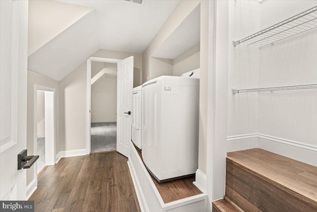 7746 Emerson Burrier Rd, Mount Airy, MD 21771 - washroom with laundry area, washer / dryer, and wood finished floors