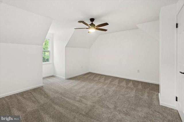 7746 Emerson Burrier Rd, Mount Airy, MD 21771 - bonus room featuring carpet flooring, a ceiling fan, baseboards, and vaulted ceiling