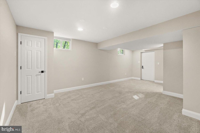 7746 Emerson Burrier Rd, Mount Airy, MD 21771 - basement with carpet floors, baseboards, and recessed lighting