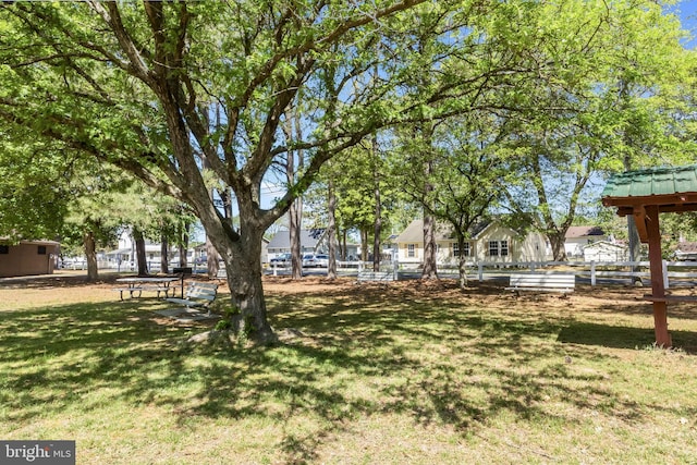 view of yard with fence