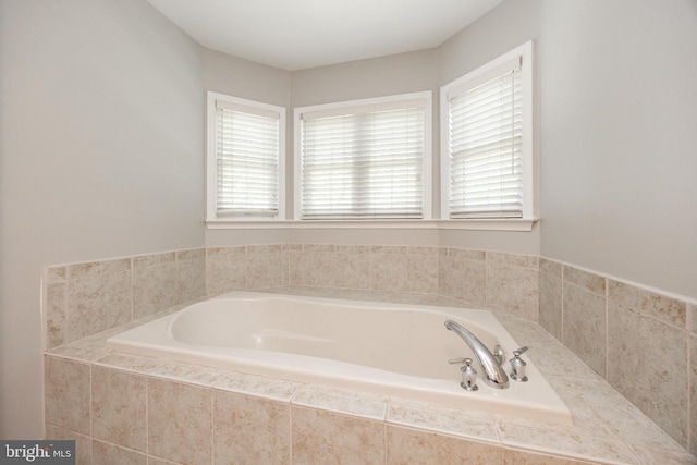full bathroom featuring a wealth of natural light and a bath