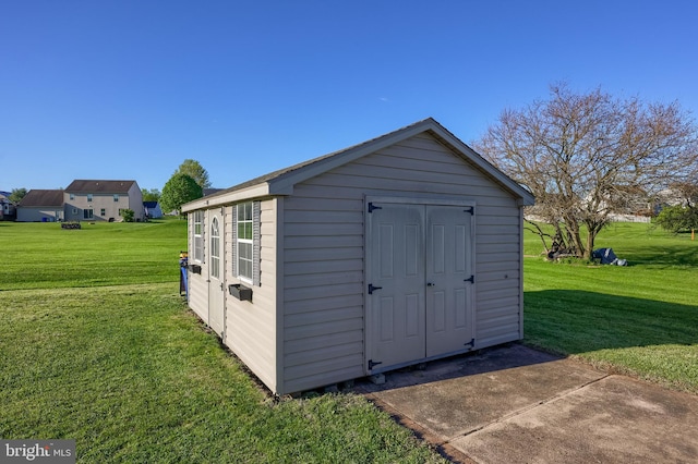 view of shed