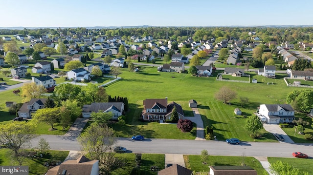 drone / aerial view with a residential view