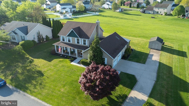birds eye view of property featuring a residential view