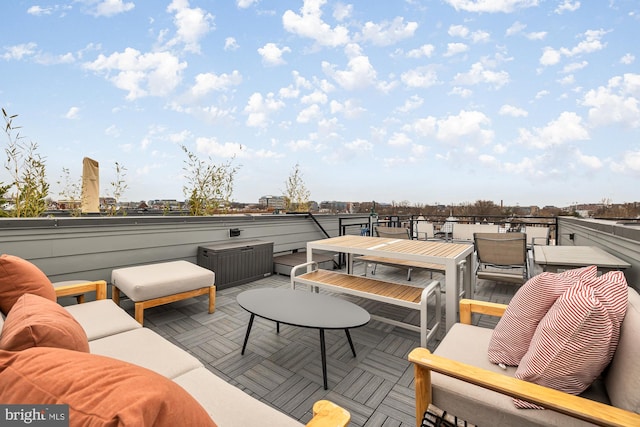 view of patio / terrace featuring outdoor dining space and an outdoor living space