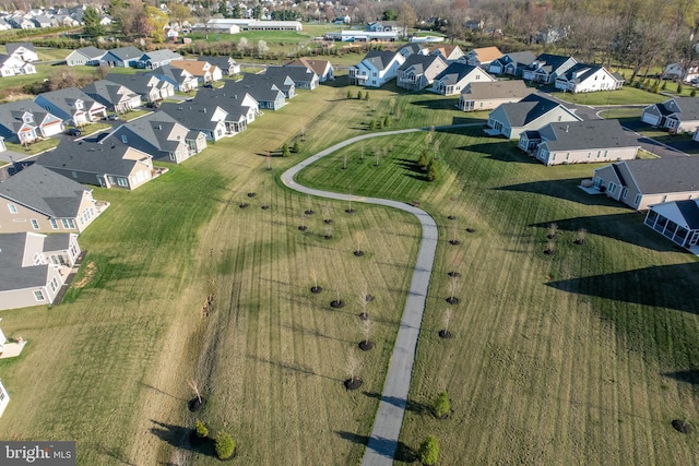 drone / aerial view with a residential view