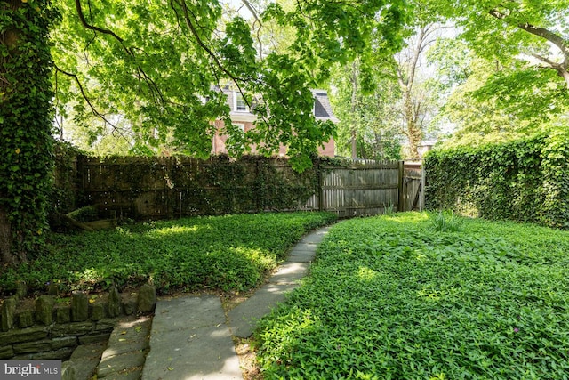 view of yard featuring fence