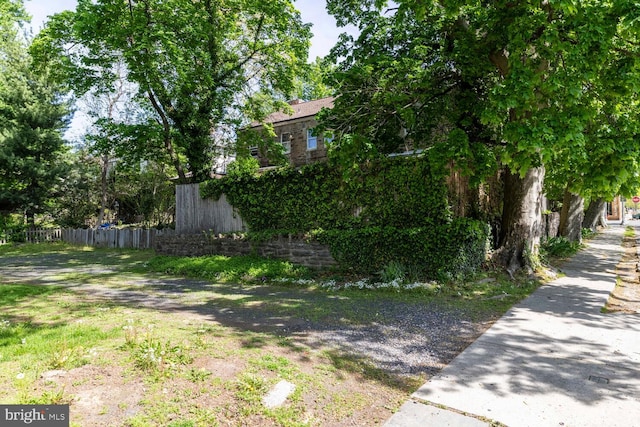view of yard with fence