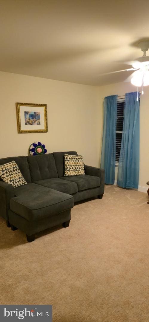 24840 Mistletoe Dr, Georgetown, DE 19947 - carpeted living area with ceiling fan
