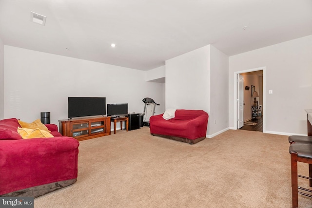 8456 Randell Ridge Rd, Frederick, MD 21704 - carpeted living area featuring baseboards and visible vents