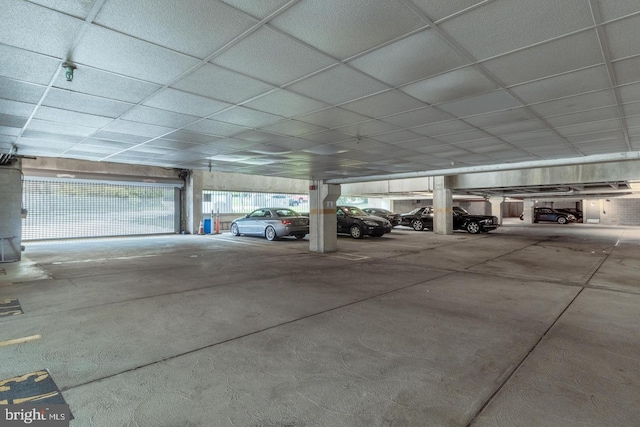 view of parking garage