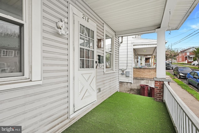 balcony with covered porch
