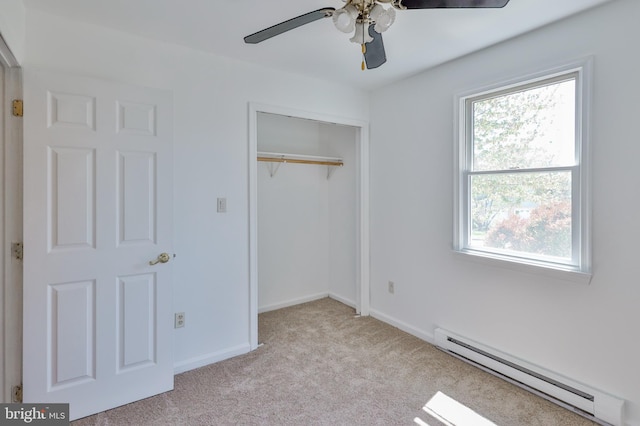 3 Dusty Rd, Easton, PA 18045 - unfurnished bedroom featuring a closet, carpet floors, baseboards, and a baseboard heating unit