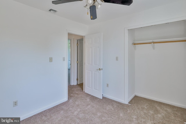 3 Dusty Rd, Easton, PA 18045 - unfurnished bedroom with visible vents, a closet, baseboards, a ceiling fan, and carpet