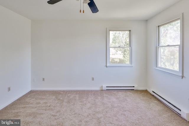3 Dusty Rd, Easton, PA 18045 - unfurnished room featuring carpet, ceiling fan, and a baseboard heating unit