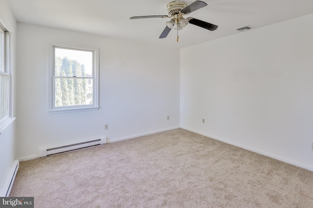 3 Dusty Rd, Easton, PA 18045 - empty room featuring carpet, a baseboard heating unit, and visible vents