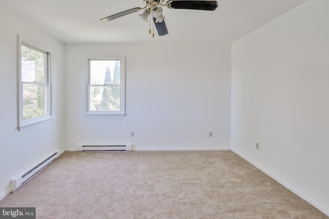 3 Dusty Rd, Easton, PA 18045 - empty room with carpet flooring, ceiling fan, and baseboard heating