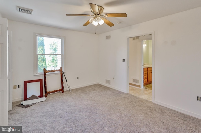 3 Dusty Rd, Easton, PA 18045 - spare room featuring a ceiling fan, visible vents, and light carpet