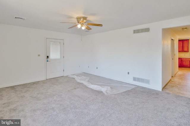 3 Dusty Rd, Easton, PA 18045 - unfurnished room with a ceiling fan, baseboards, visible vents, and light carpet