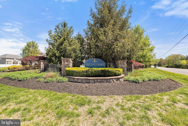 view of community sign
