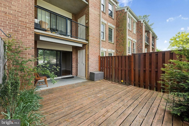 wooden terrace with fence