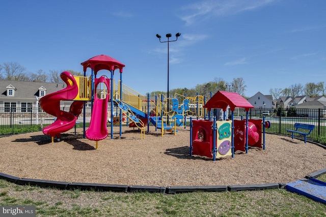 community play area featuring fence