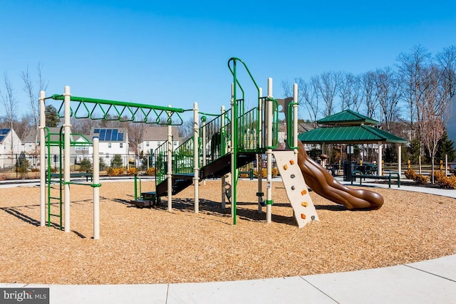 communal playground with fence