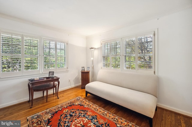 1219 Potomac School Rd, Mclean, VA 22101 - living area with light wood-style floors, baseboards, and ornamental molding