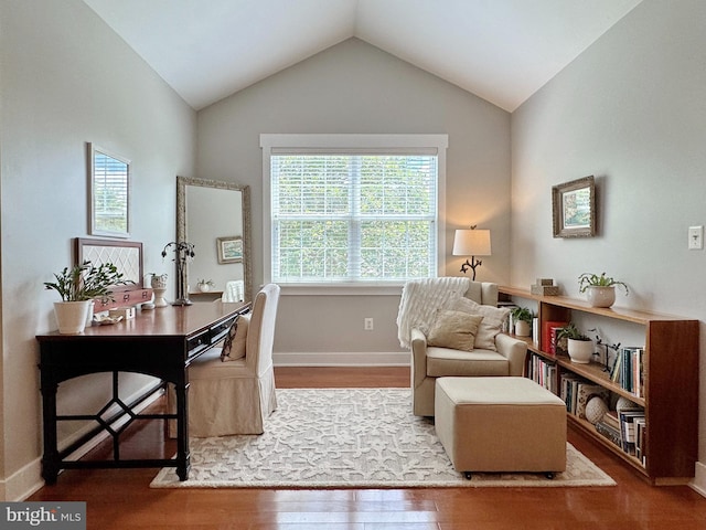 1351 Matthew Dr, Huntingtown, MD 20639 - office area with wood finished floors and vaulted ceiling