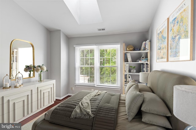 5811 Summerlake Way, Centreville, VA 20120 - sitting room featuring a skylight, baseboards, wood finished floors, and visible vents