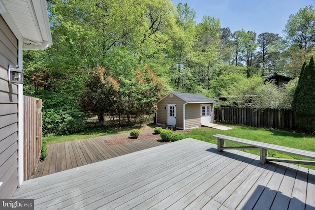 deck featuring an outbuilding
