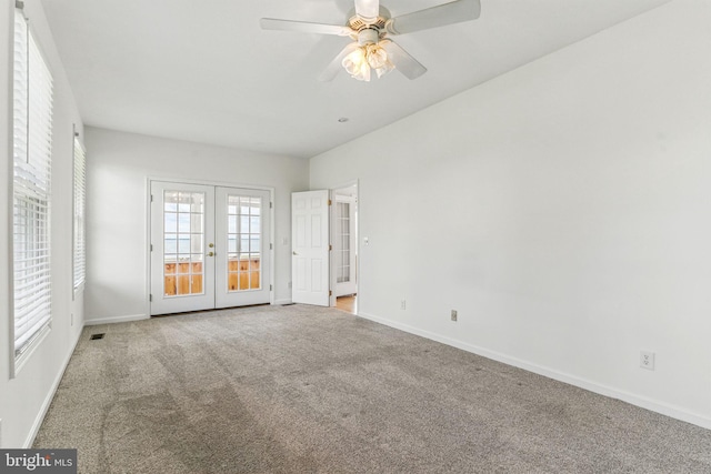 40461 Old Breton Beach Rd, Leonardtown, MD 20650 - spare room with french doors, baseboards, and carpet floors