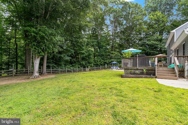 75 NW Dr, Huntingtown, MD 20639 - view of yard featuring a wooden deck