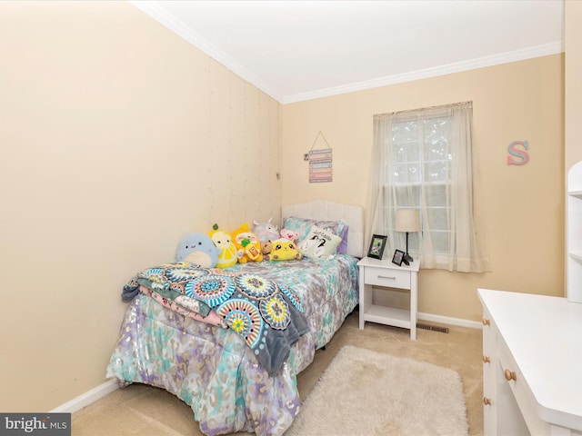1418 Village Oaks Ct, Mount Airy, MD 21771 - bedroom featuring baseboards, ornamental molding, carpet flooring, and visible vents