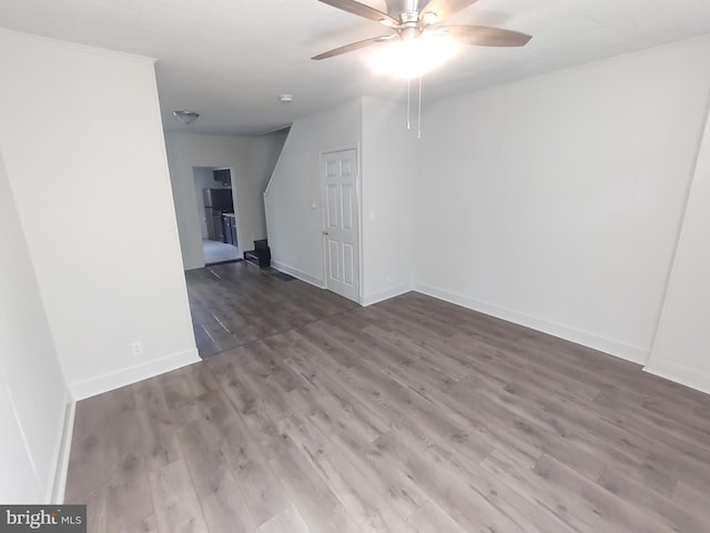 615 Lake St, Lancaster, PA 17603 - unfurnished room with baseboards, ceiling fan, and wood finished floors