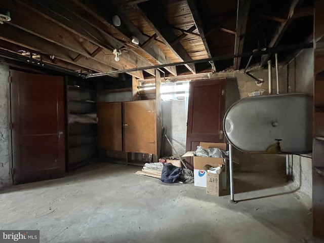 view of unfinished below grade area