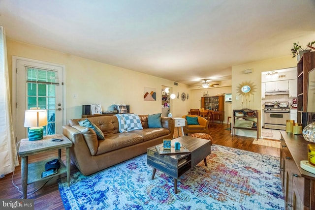165 Bradford Ct, Mount Laurel, NJ 08054 - living room featuring wood finished floors and ceiling fan