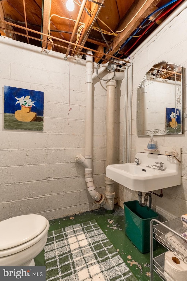 465 Hillcrest Ave, State College, PA 16803 - bathroom with a sink, concrete flooring, and toilet