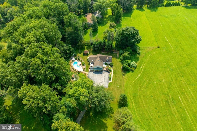 bird's eye view featuring a rural view