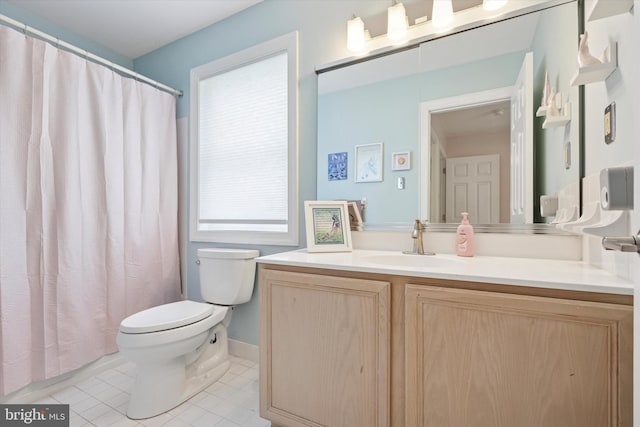 1 Arbor Lea Cir, Doylestown, PA 18901 - full bathroom with toilet, vanity, tile patterned flooring, and a shower with curtain