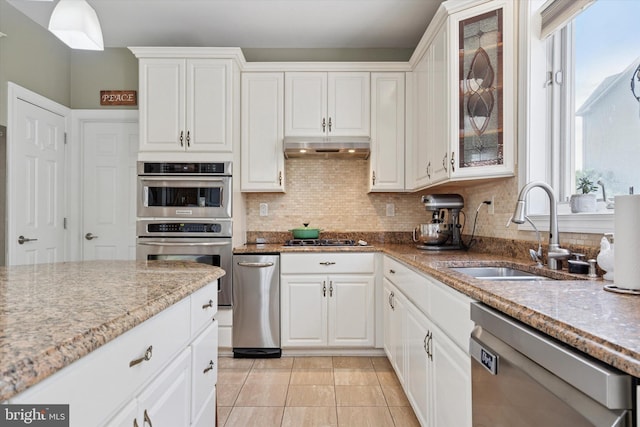 1 Arbor Lea Cir, Doylestown, PA 18901 - kitchen with a sink, appliances with stainless steel finishes, healthy amount of natural light, and under cabinet range hood