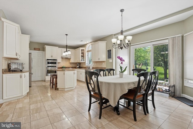 1 Arbor Lea Cir, Doylestown, PA 18901 - dining room with a chandelier and light tile patterned flooring