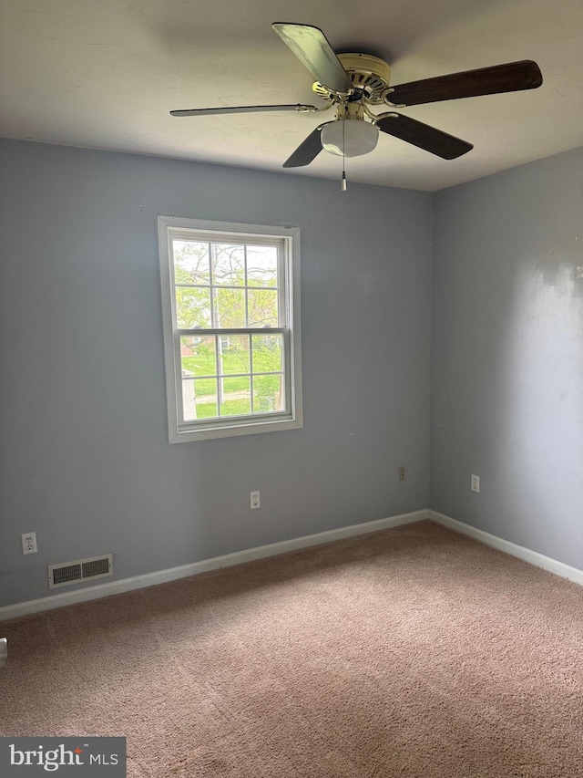 661 Hartman Ave, Hanover, PA 17331 - empty room with visible vents, baseboards, carpet floors, and ceiling fan