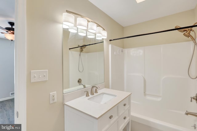 661 Hartman Ave, Hanover, PA 17331 - full bathroom with vanity, bathtub / shower combination, and wood finished floors