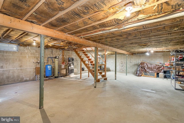 unfinished below grade area with stairs