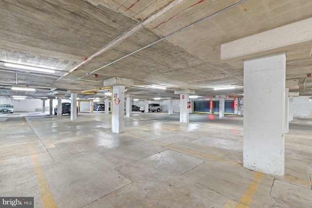 view of parking garage