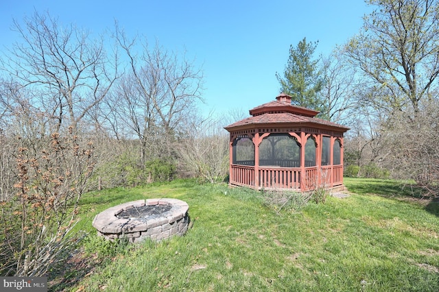 2042 Baltimore Pike, East Berlin, PA 17316 - view of yard featuring a gazebo and an outdoor fire pit